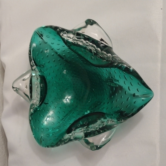 Mid-century modern Murano emerald green ashtray or bowl. Italy c 1950s - Picture 5 of 12